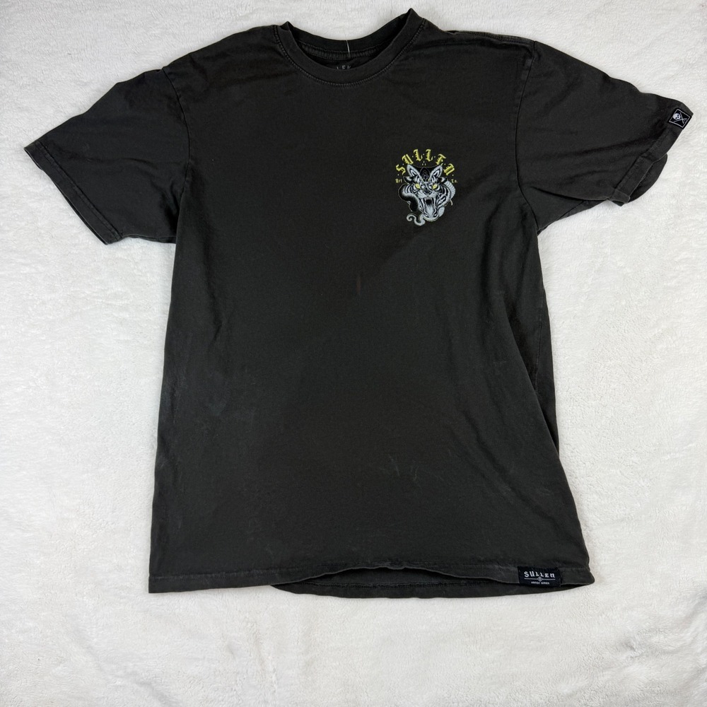 Sullen Art Collective Tiger Snake Rose Graphic T-Shirt Black Mens Medium Buckle